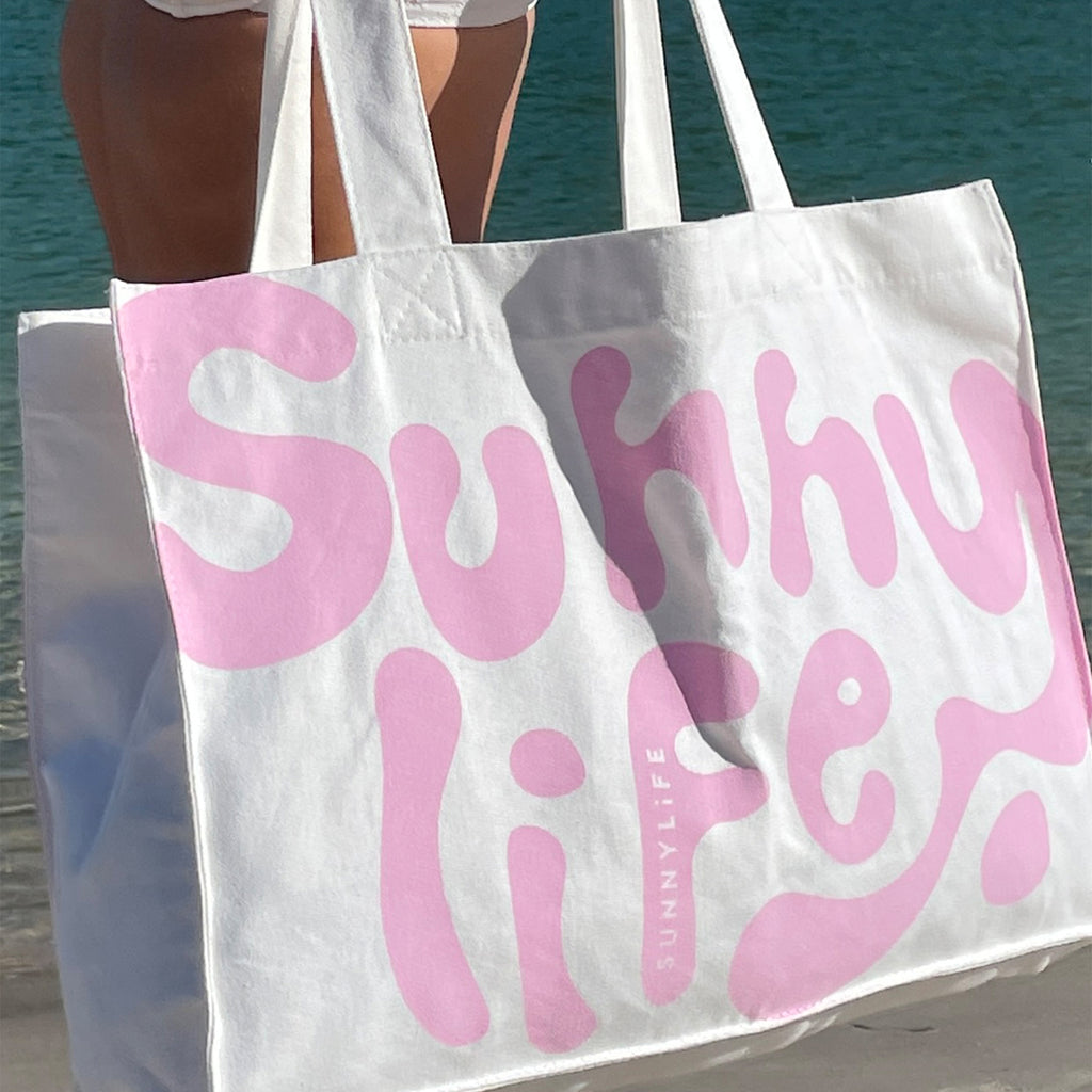 Pink canvas best sale tote bags