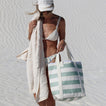 Light Cooler Tote | La Palma Sage Stripe