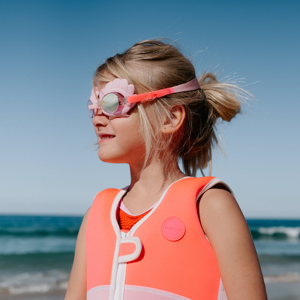 Mini Swim Goggles | Melody the Mermaid Neon Strawberry