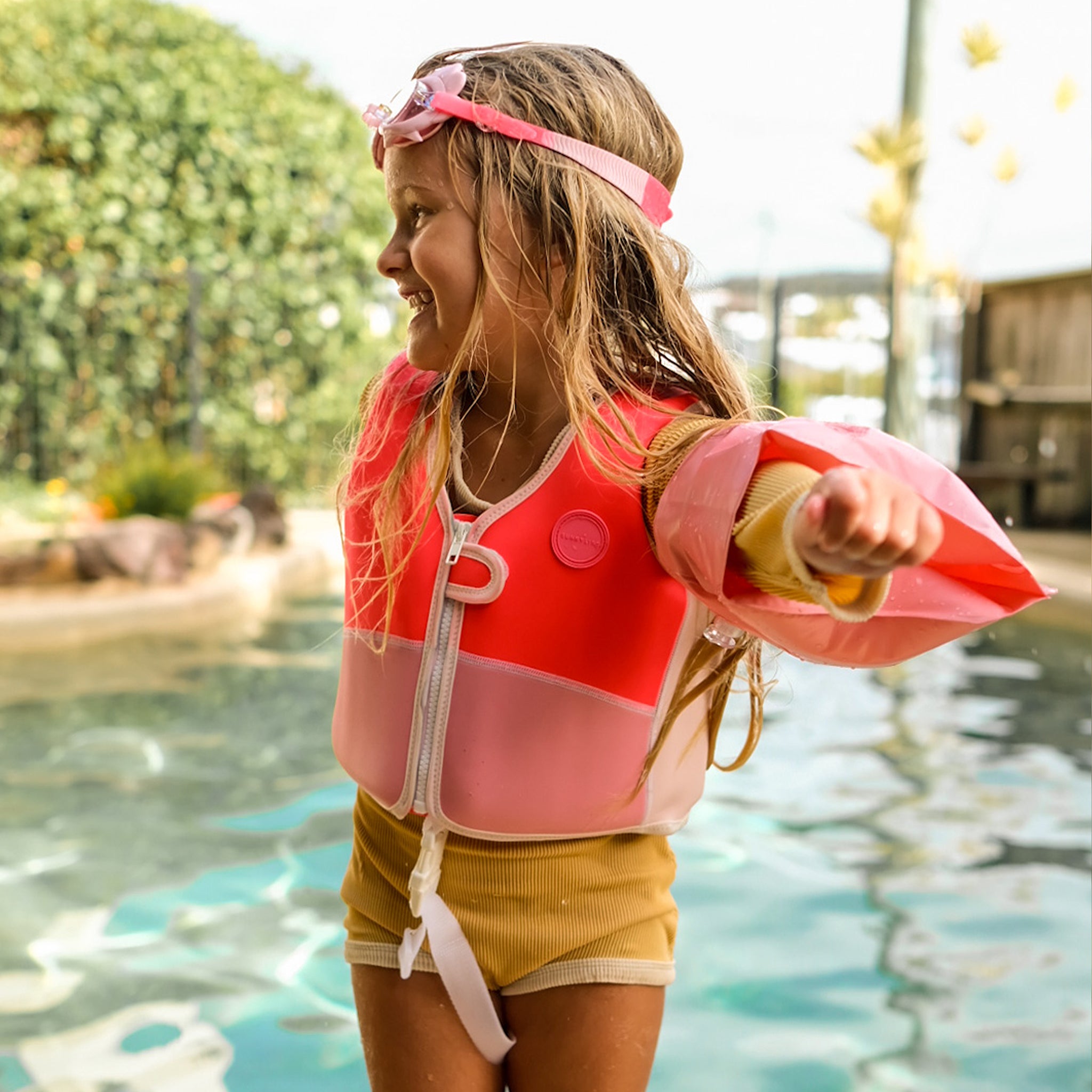 Swim Vest 2-3 | Melody the Mermaid Neon Strawberry