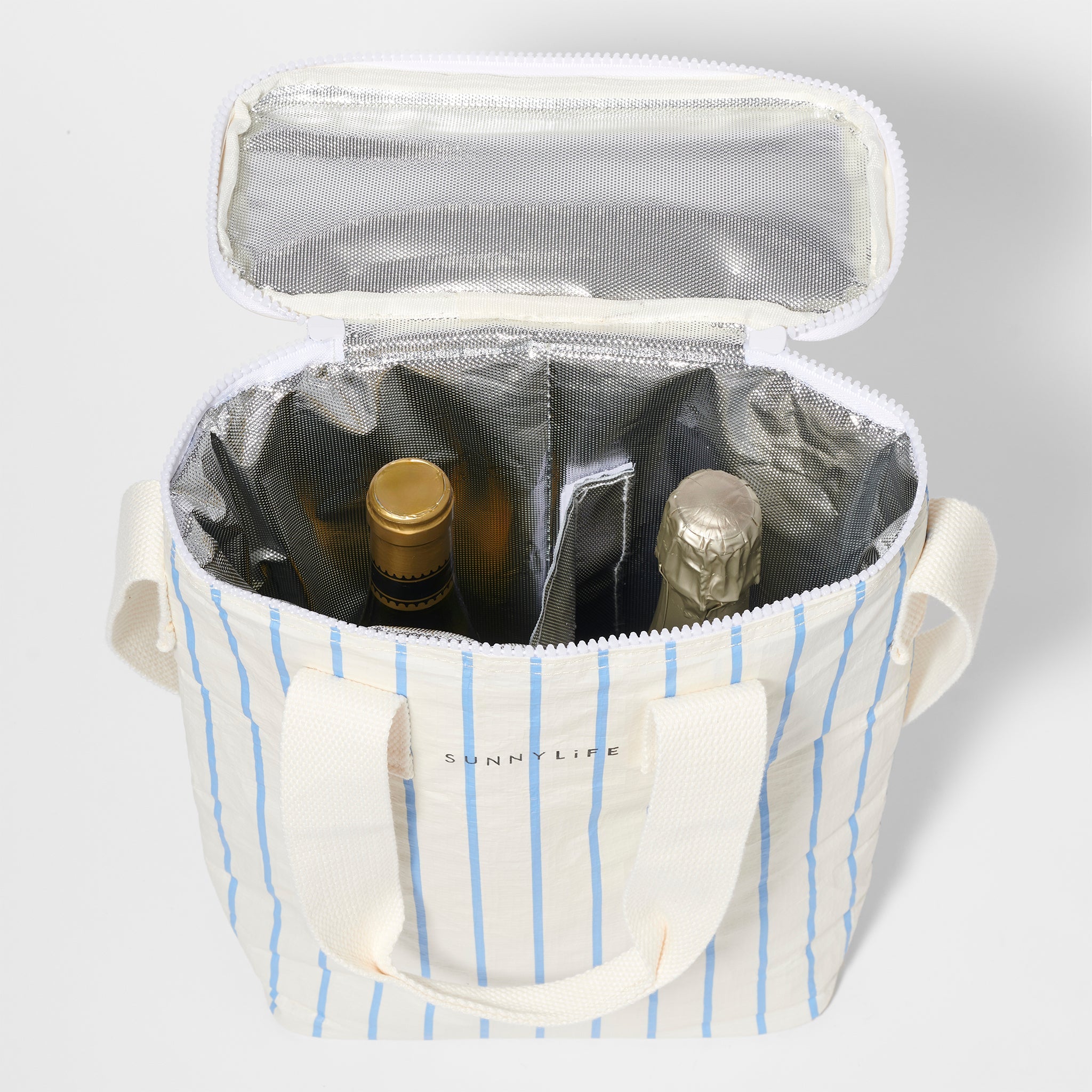 Drinks Cooler Bag | Le Weekend Mid Blue-Cream