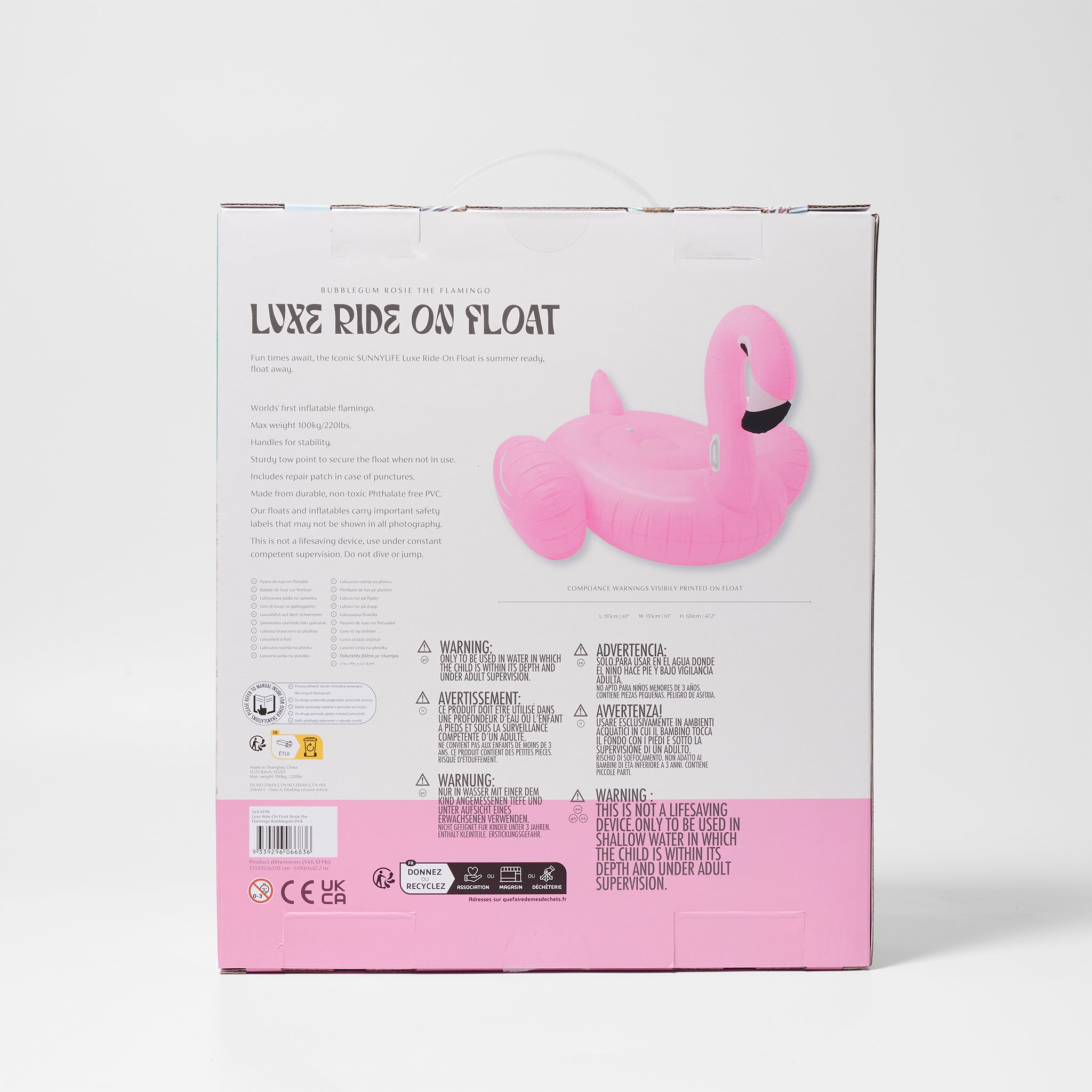 Luxe Ride-On Float | Rosie the Flamingo Bubblegum Pink