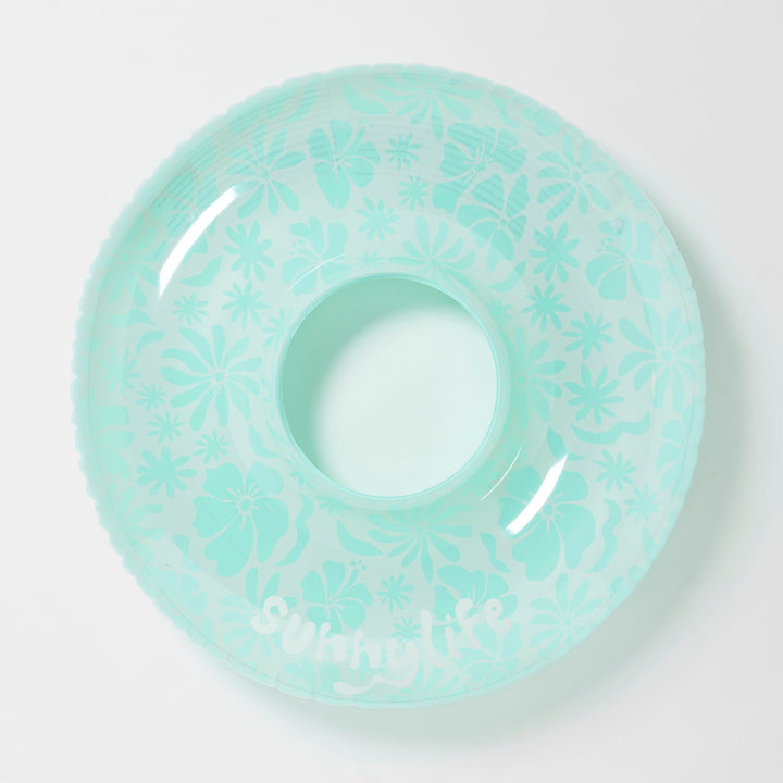 Tube Pool Ring | Floral Seafoam