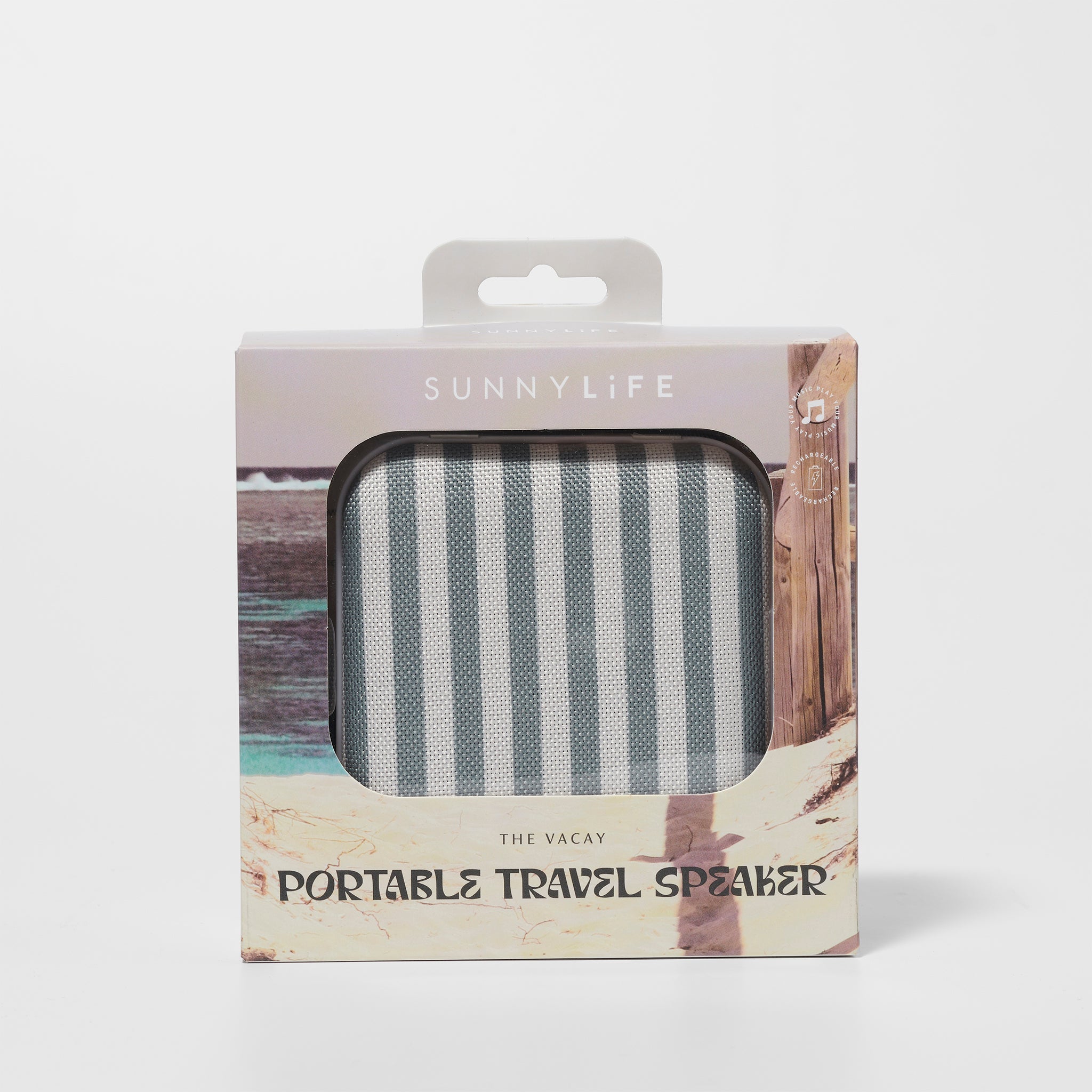 Portable Travel Speaker | The Vacay Olive Stripe